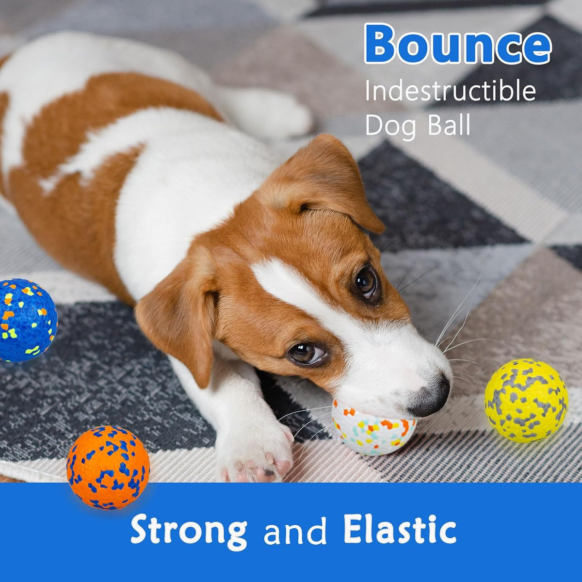 Dog Balls, Indestructible Dog Tennis Balls for Aggressive Chewers – Essentials for Dogs - White & Orange (2-Pack) / Small (2.5" diameter) - image 4