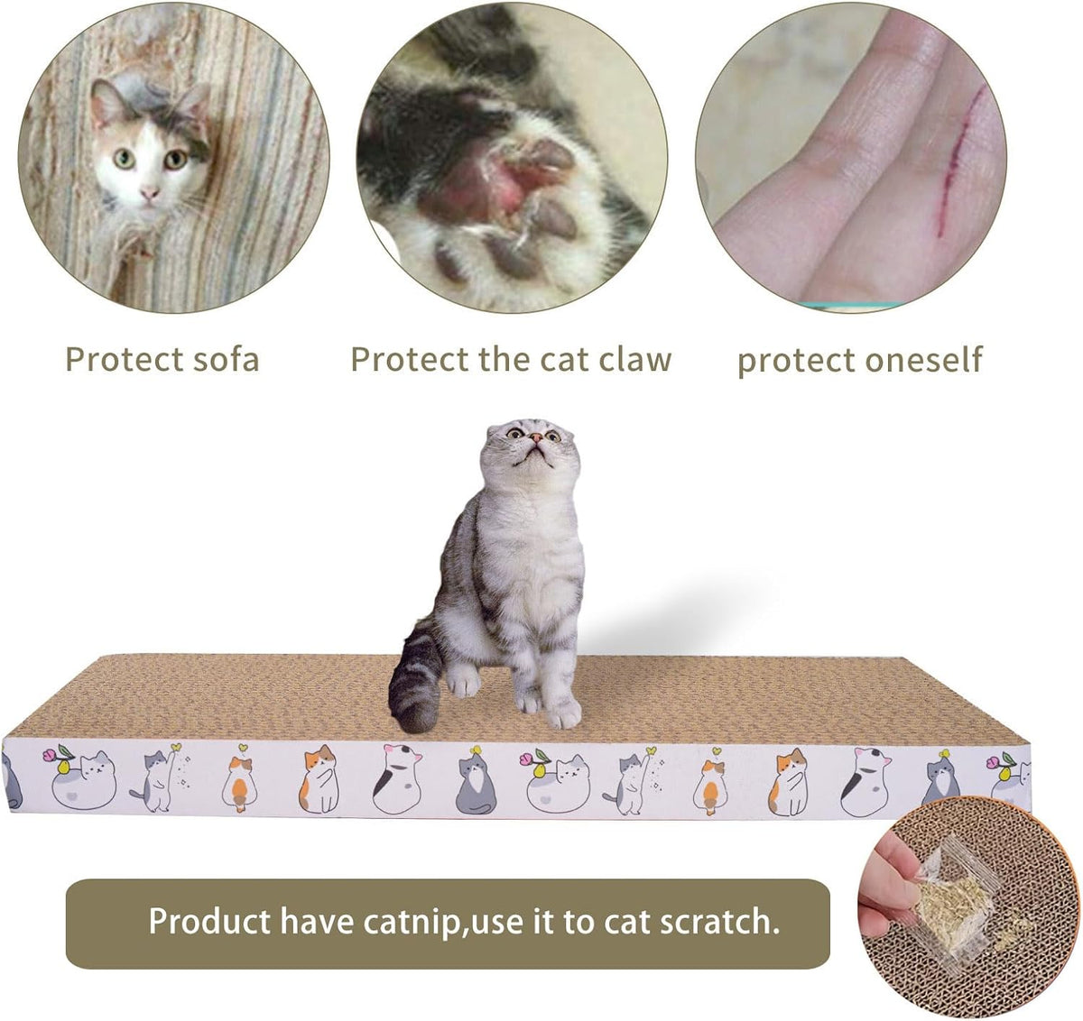 5 Packs cat Scratcher Toys Reversible Scratching Post Board - 10 Packs - image 2
