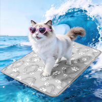 Dog Cooling Mat, Extra Large Cooling Dog Bed Mat for Indoor & Outdoor, Q-Max>0.5, Machine Washable - Grey / Small