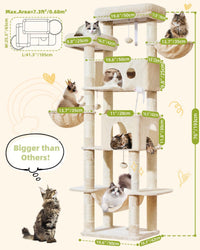 Taoqimiao 32.2in Cat Tree with Toy - Beige / 76 inch - image 2