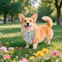 PTDECOR Halloween Dog Bandana, Ghost Pumpkin Dog Scarf - Small / Flower-1 - image 3
