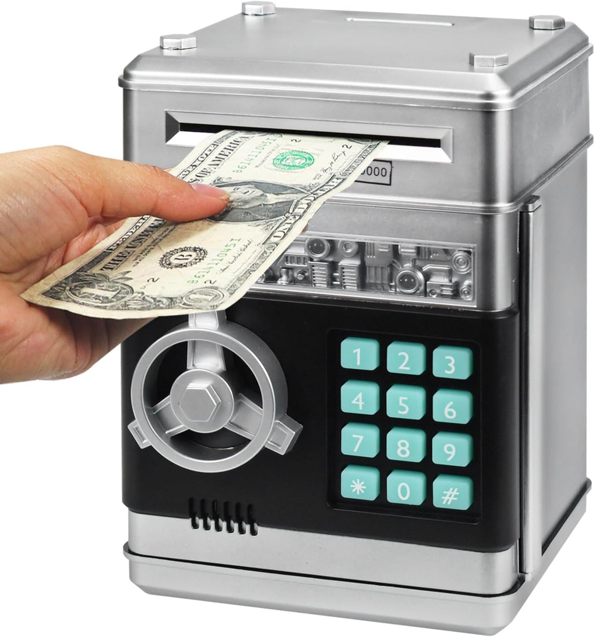 HUSAN rose gold electronic ATM piggy bank for kids with password keypad - view 5