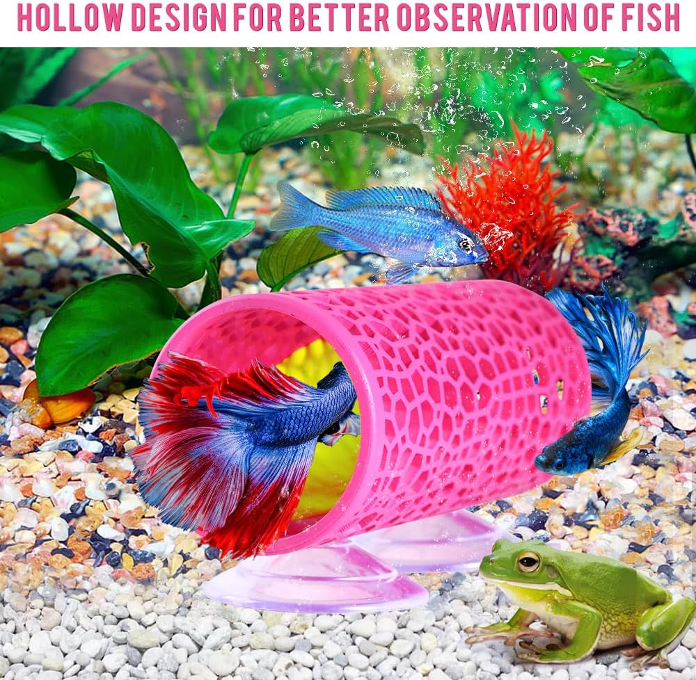 Abizoo Betta Fish Tunnel & Reptile Hide - Pink - image 2
