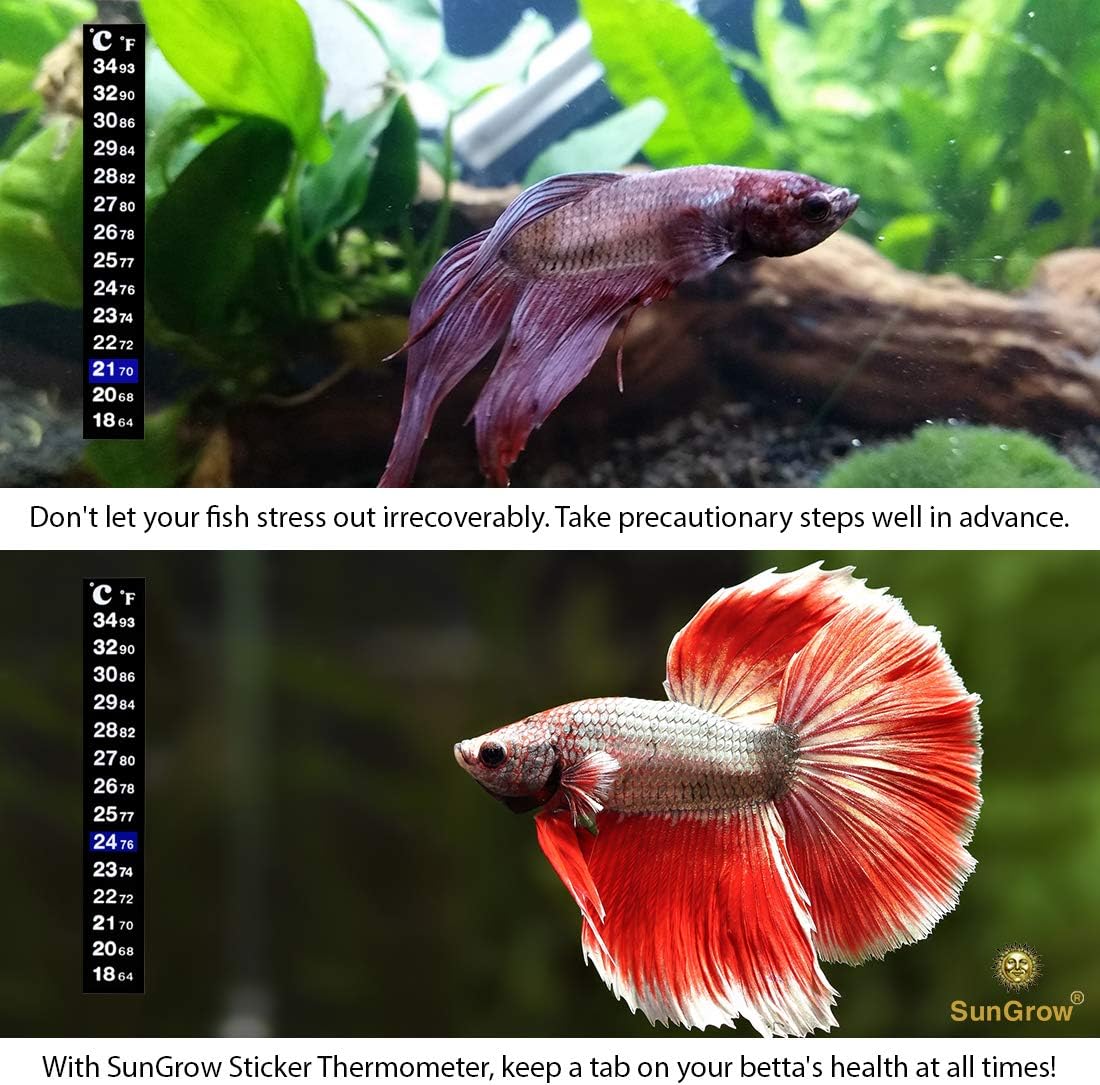 SunGrow Betta Fish Tank Thermometer Stick On - 1 Pc Thermometer - image 3
