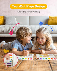 TECJOE Paint with Water Coloring Books for Toddlers, A to Z 26 Pages Animal Watercolor Paint Set with 3 Brushes, Mess Free Painting Activity for Kids Ages 4 5 6 7 8, Christmas Gifts Arts & Crafts Toy