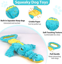 Dog Toys 3-Pack Cute Duck Shapes Puppy Toys No-Stuffing Squeaky - Blue02 / Blue Alligator - image 2