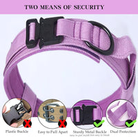 Tactical Dog Collar Adjustable Military Nylon Dog Collar with Control - Medium (Pack of 1) / Purple - image 2