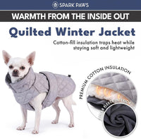 Spark Paws Quilted Dog Winter Coat - Grey / 4XL - image 4