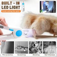 Pets Nail Clippers with Light, Cat Dog Nail Clippers with Built-in Nail File, Sharp Blades, Portable Cat Nail Clipper, Cats Claw Trimmer, Adjustable Claw Clippe for Cats (Style B)