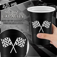 Norme 48 Pcs Checkered Flag Plastic Cups - Checkered Flag - image 3