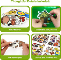 CHEFAN Felt Board for Toddlers, Felt Story Board - Three Little Pigs3 Other Stories - image 4