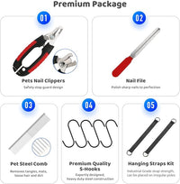 Guzekier Dog Grooming Hammock for Trim Nail, Dog Sling for Grooming, Dog Hammock Restraint Bag with Nail Clippers/Trimmer, Nail File, Pet Comb,Ear/Eye Care (Weight: 20-45 LBS)