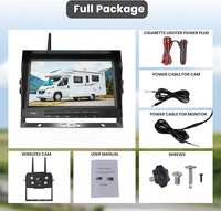 Wireless Backup Camera with Screen, Rear View Mirror Camera 1080P, Night Vision and Waterproof IP68 for RV Trailer Trucks - Tulakeey