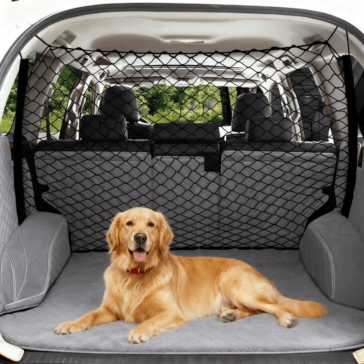 Dog Car Barrier Vehicle Pet Barrier Backseat Mesh Dog Car Divider Net - 47 x 27 Inch