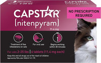 CAPSTAR (nitenpyram) Oral Flea Treatment for Cats, Fast Acting Tablets Start Killing Fleas in 30 Minutes, Cats 2-25 lbs, 6 Doses