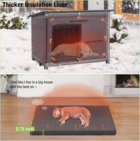 GUTINNEEN Dog House Insulated Outdoor Dog Kennel with Liner for Winter Large