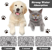 Dog Food Mat, Absorbent Water Bowl Mats Cat Pet Feeding Placemats Pink 20 * 12 inch – Essentials for Dogs - Light Gray / 24"L x 16"W - image 2