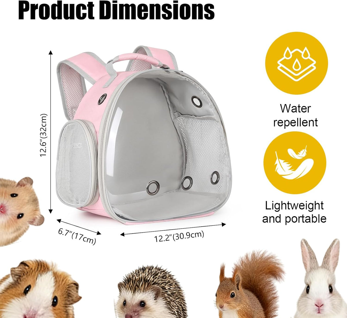 Guinea Pig Carrier Backpack - Pink / Backpack - image 2