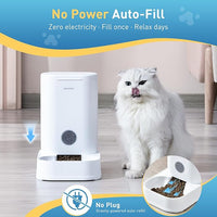 PAWGETHER® Gravity Cat Feeder, Self-Dispensing Dog Food Dispenser, Pet Food Station 1 Gallon/3.5L Capacity Automatic Pet Feeder Cat & Dog Food Bowl, Easy to Fill