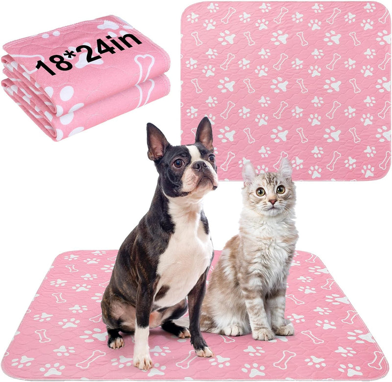 6 Pack Washable Pee Pads for Dogs - Pink / 18 X 24 Inch (Pack of 2)