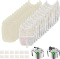 Wireless Cat Water Fountain Filter - 12 Filters & 12 Sponges +12 Pump Filters