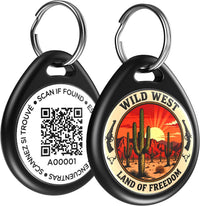 QR Code Cat Tags Personalized Small, Real-time Alerts, Pink – Essentials for Cats - 1 Pack Black Cactus / Large-1.2"*1.4"
