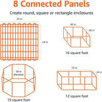 Amazon Basics Portable Foldable Octagonal Metal Exercise Dog Playpen - Without door / 24"H - image 3