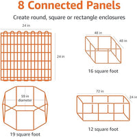 Amazon Basics Foldable Octagonal Metal Exercise Puppy / Dog Playpen - Indoor/Outdoor, Single Door, Extra Small (8 Panels, 24 x 24), Easy to assemble and store, 24" - Puppy, Black