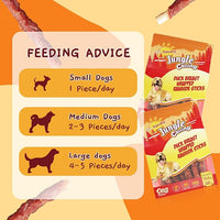 Jungle Calling Dog Treats, Duck Breast Wrapped Rawhide Sticks for Dogs, Grain-Free Natural Chewy Treats Picky Dogs, Puppy Chews Snacks,10.6 oz