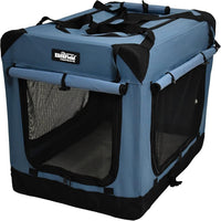 EliteField 4-Door Folding Soft Dog Crate with Curtains – Essentials for Dogs - Blue Gray / 36.0"L x 24.0"W x 28.0"H - image 2