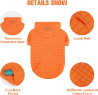 Small Dog Hoodie,Warm Winter Dog Sweater with Pocket & Leash Hole – Essentials for Dogs - Orange / 2XL (Back: 27",Chest: 35.5", Neck: 25") - image 3