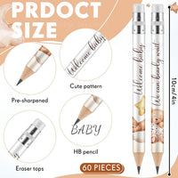 Tinlade 60 Pcs Baby Shower Pencils for Games, Mini Golf Pencil - Bear - image 2