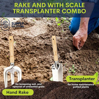 Gardening Tools - Perfect Garden Tools for Women or Men - Small Heavy Duty Gardening Hand Tools with Trowel, Transplanter, Fork, Rake, and Cultivator - Ergonomic Design Gardening Kit