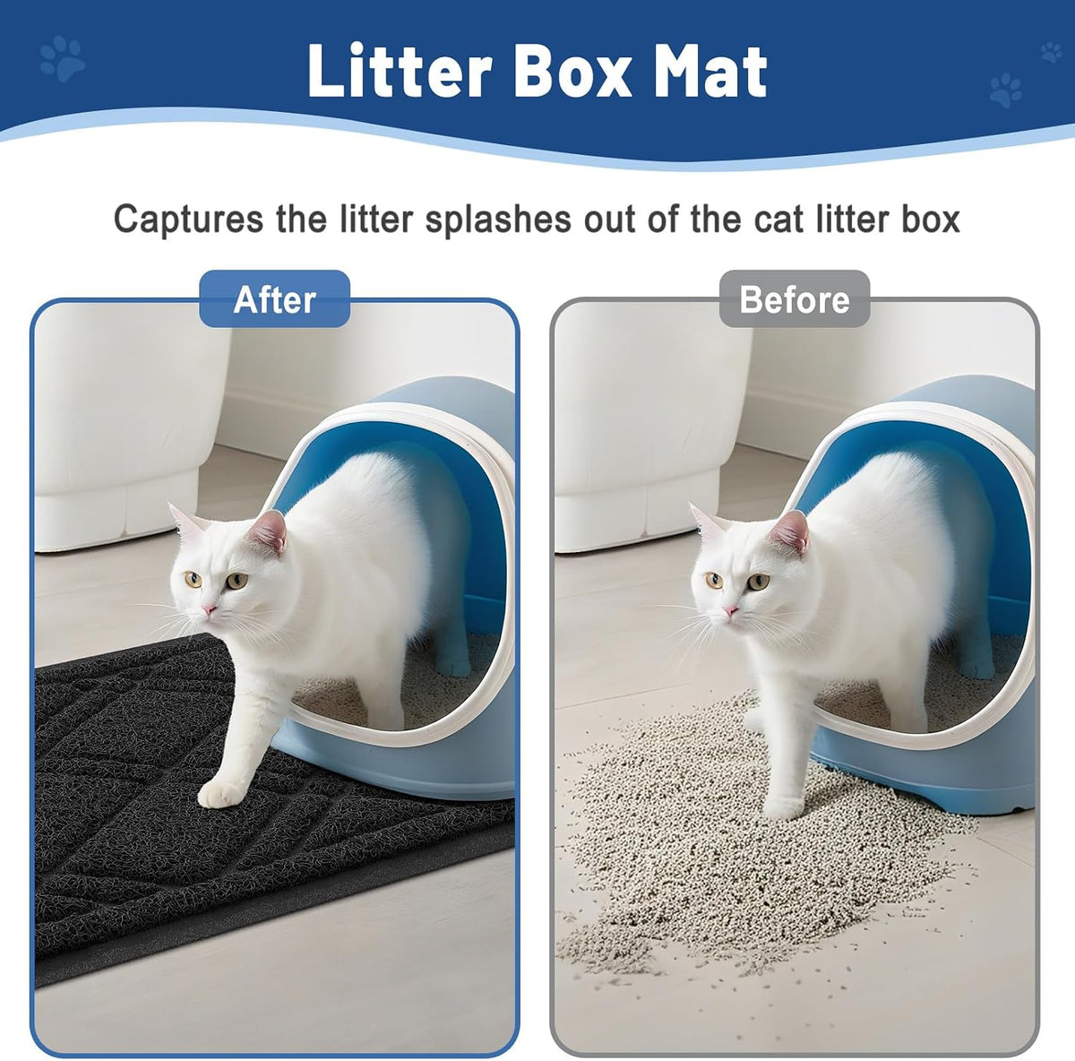Smiry Cat Litter Box Mat 30x17 - 36x24 / Black - image 4