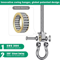 SELEWARE stainless steel swing hangers 2 pack, heavy duty eye hooks for wood beams - view 8
