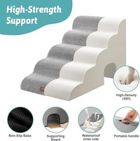 Extra Wide Dog Stairs with Tunnel, Detachable Large Pet Step for Small Medium Dog, Puppy or Cat, Ramp for High Bed, Couch, Sofa or Car, Stable, 19.7x33x22.4 inch, 5 Step, Grey