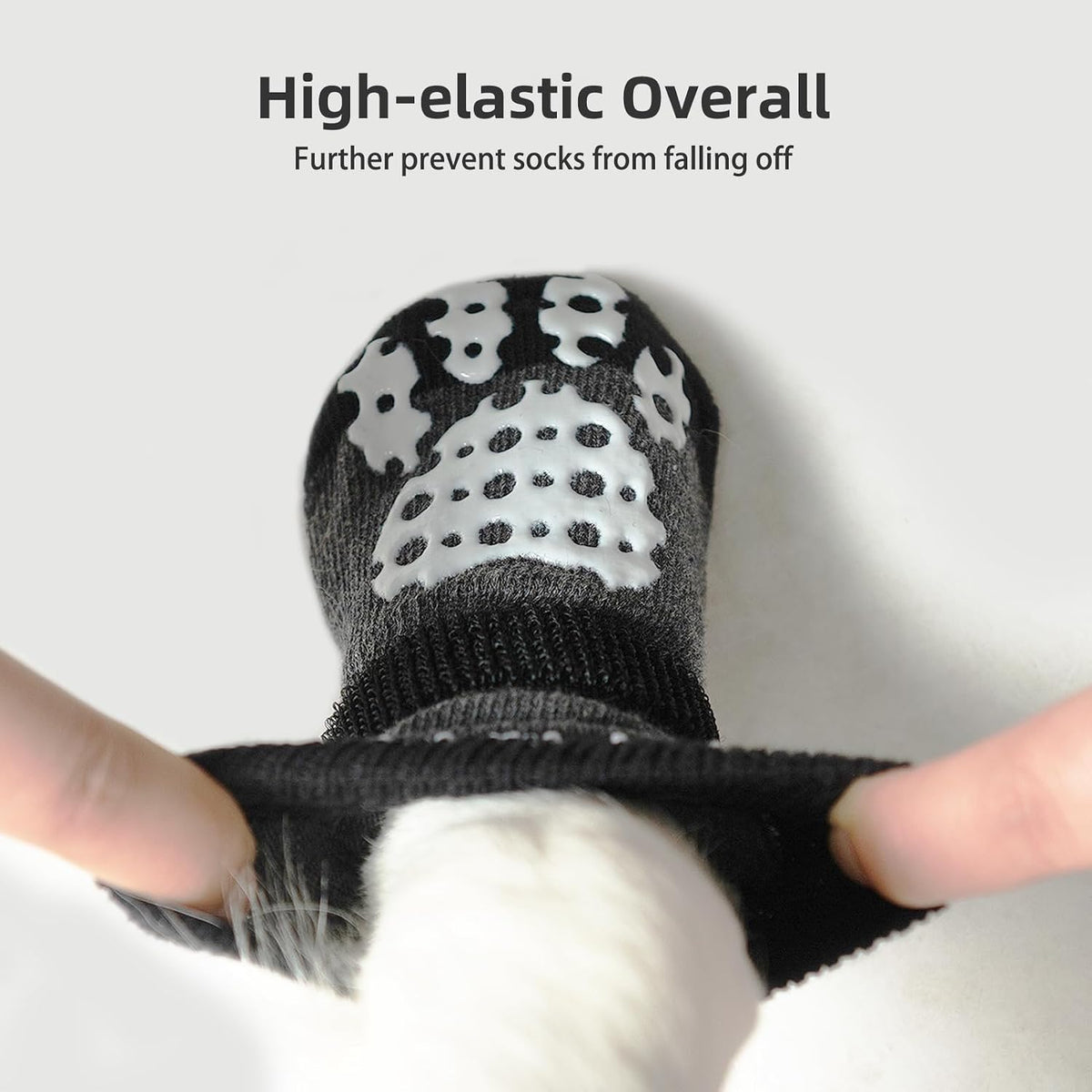 PUPTECK Anti-Slip Dog Socks with Double Sides Grips for Small Medium - Grey / X-Small (4 Count) - image 3