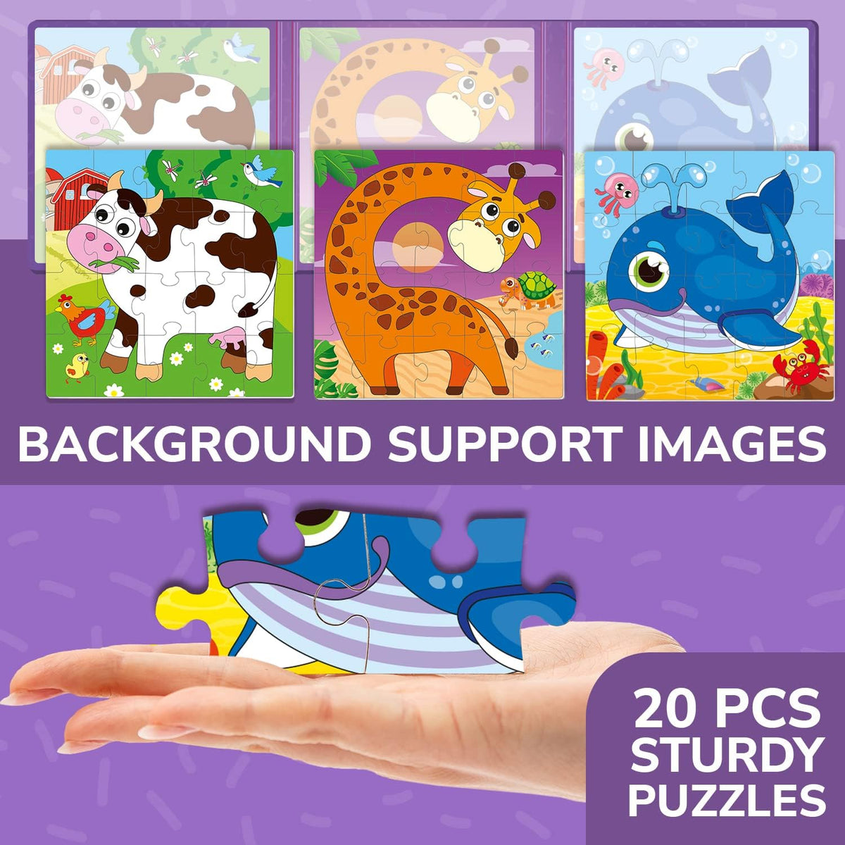 Magnetic Puzzles for Toddlers 3-5 - 5. Animals 20 Psc Magnetic Puzzles - image 4