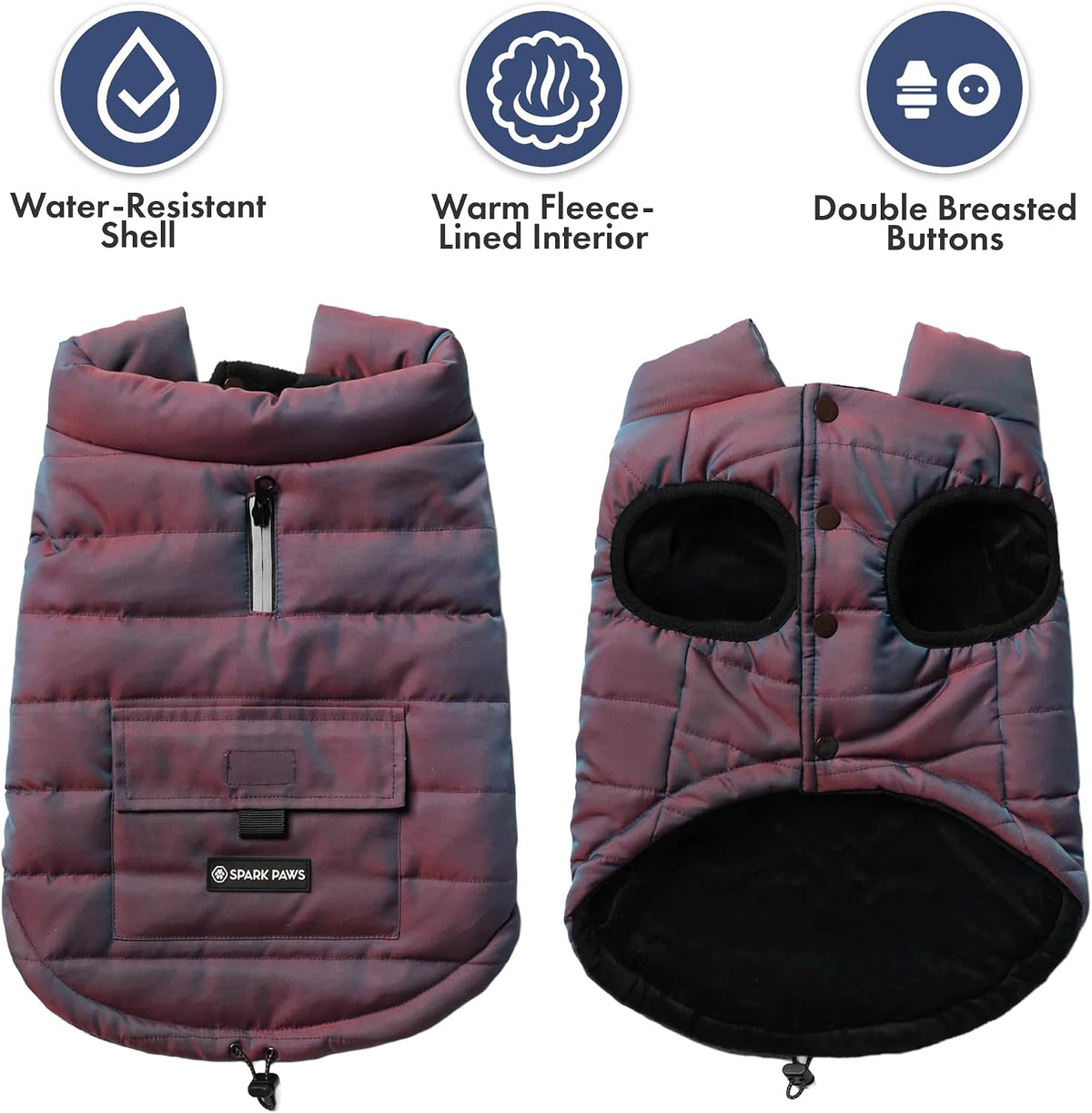 Spark Paws Dog Winter Coat Jacket - Cosmic / Medium - image 2