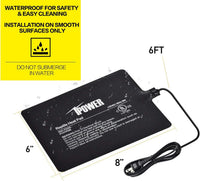 iPower 4 by 7-Inch Reptile Heating Pad Under Tank Terrarium Heater - Black-1 Pack / 6" X 8" / Heat Pad - New - image 4