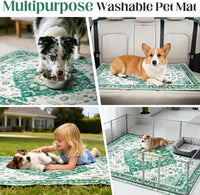 Washable Pee Pads for Dogs, Non-Slip Potty Pads - Green Medallion / 40"x26" (Pack of 2) - image 3