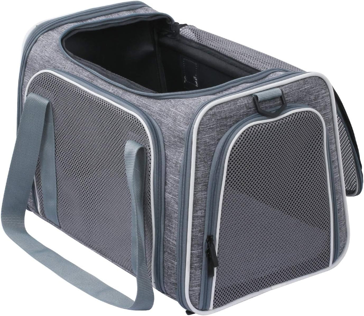 Cat Carrier, Portable Foldable Dog Pet Carrier - 19.7"L x 12.0"W x 12.0"H / Light Grey