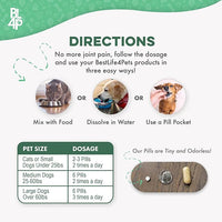 Walk-Easy Cat & Dog Joint Pain Relief, Effective Cat Pain Reliever, Anti Inflammatory & Natural Dog Hip and Joint Supplement Helps with Mobility, Limping, Hip Dysplasia and ACL Tear, 400 Small Pills