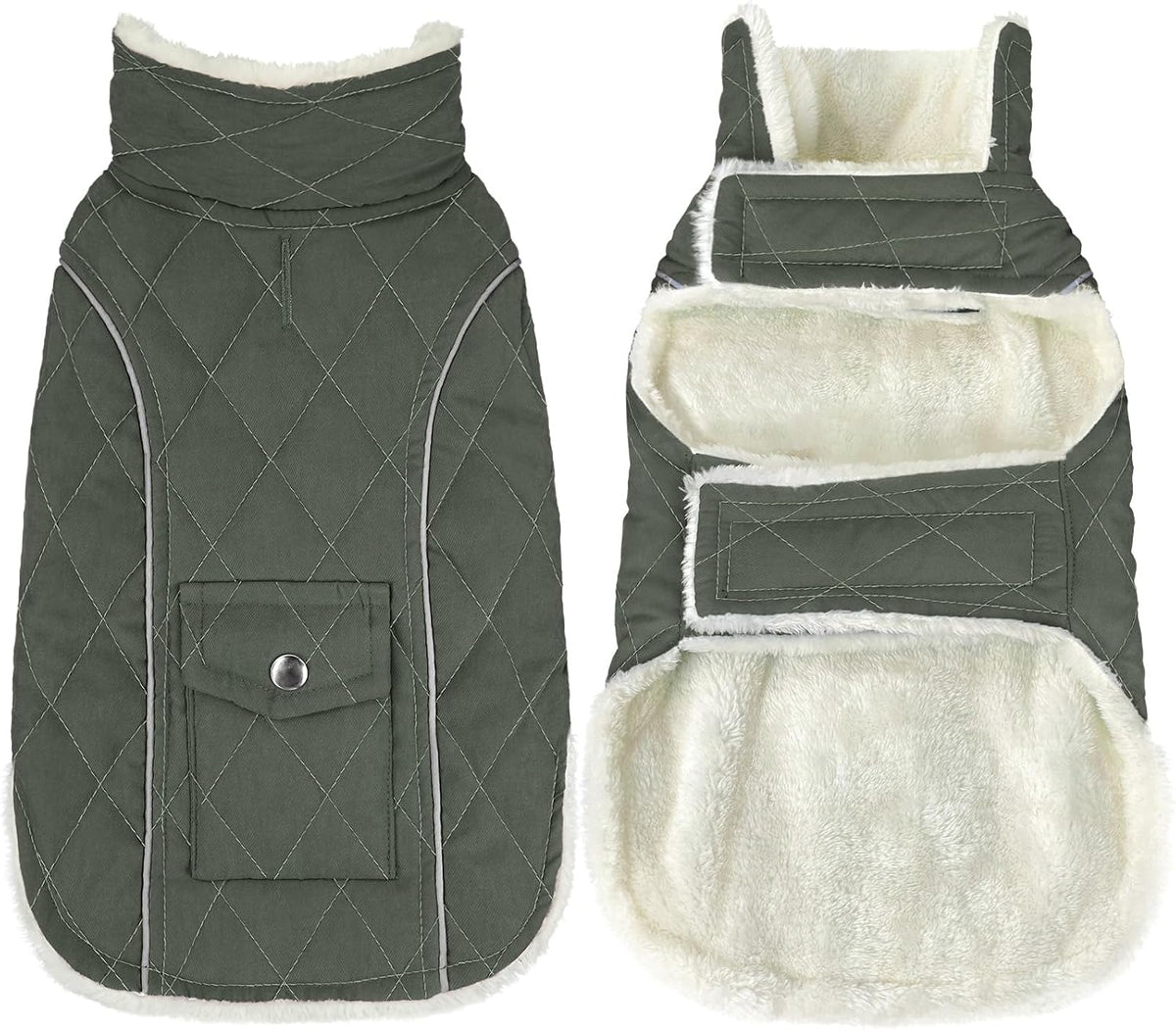 Malier Dog Coat Warm Dog Winter Coat - Green / Large
