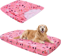 Dog Bed Covers Replacement Washable Elastic Edged 36" x 27" x 6" – Essentials for Dogs - Pink Dog Plus / 36.0"L x 27.0"W x 6.0"Th
