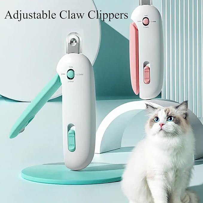 Celery Pets Nail Clippers, Adjustable Claw Clippers for Cats, Round-Hole Trimmer with Dust Storage, Safe Pet Claw Clipper Grooming Tool, Adjustable Nail Cutter for Small Large Cat/Dog (Pink)