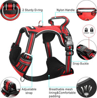 WINSEE Dog/Pet Harnesses No Pull with Dog Collar - Large / Red - image 4