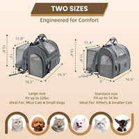 Expandable Large Cat Carrier Backpack, Supports up to – Essentials for Dogs - 16.5"L x 9.0"W x 13.4"H / Dark Grey - image 2