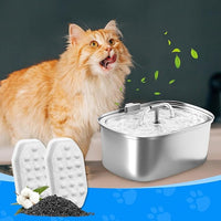 Cat Fountain Filter Replacement, Cat Water Fountain Filters Compatible with Rellaty & Fit for Neareal 3.2L/108oz Fountains, 10PCS Replacement Filters with 10PCS Sponge 10+10 Pack