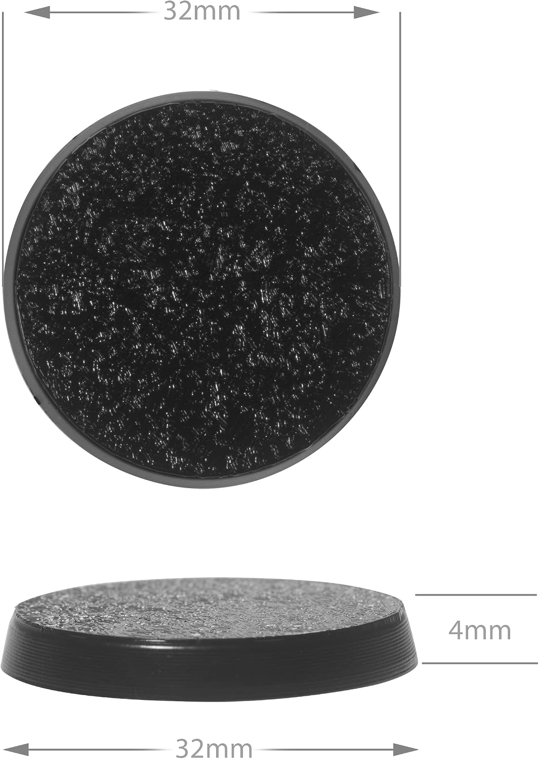 EasyPegs 32mm textured plastic round bases for wargames miniatures, 120 count - view 3